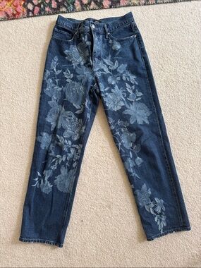 Modern Straight High-Rise Rose Print Jeans